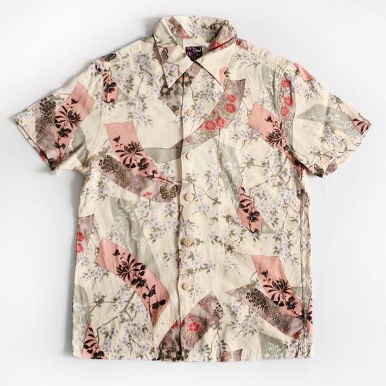 เสื้อฮาวายลายญี่ปุ่น Oniwa soto ลาย ริบบิ้น/ผีเสื้อ/ดอกไม้