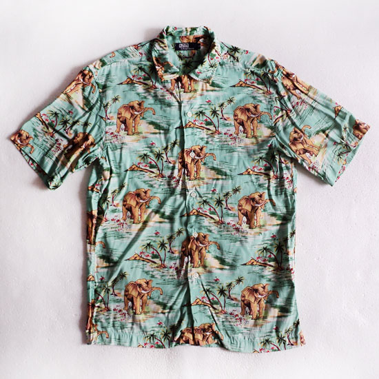 เสื้อฮาวาย Polo by Ralph Lauren ลาย ช้าง/ต้นมะพร้าว