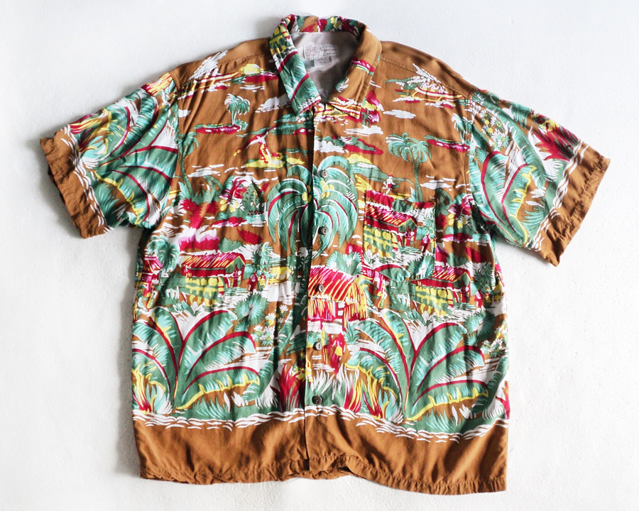 เสื้อฮาวาย สี น้ำตาลอ่อน Original Hawaiian by Freaks
