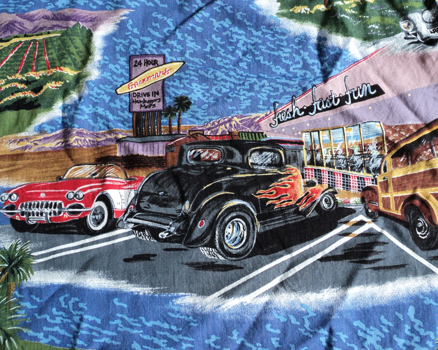เสื้อฮาวาย Reyn Spooner ลาย Hollywood Sign Classic Cars