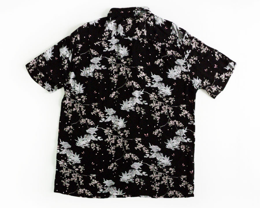 เสื้อฮาวายลายญี่ปุ่น Oniwa soto 16 ลาย สิงห์/ดอกซากุระ