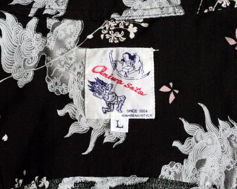 เสื้อฮาวายลายญี่ปุ่น Oniwa soto 16 ลาย สิงห์/ดอกซากุระ