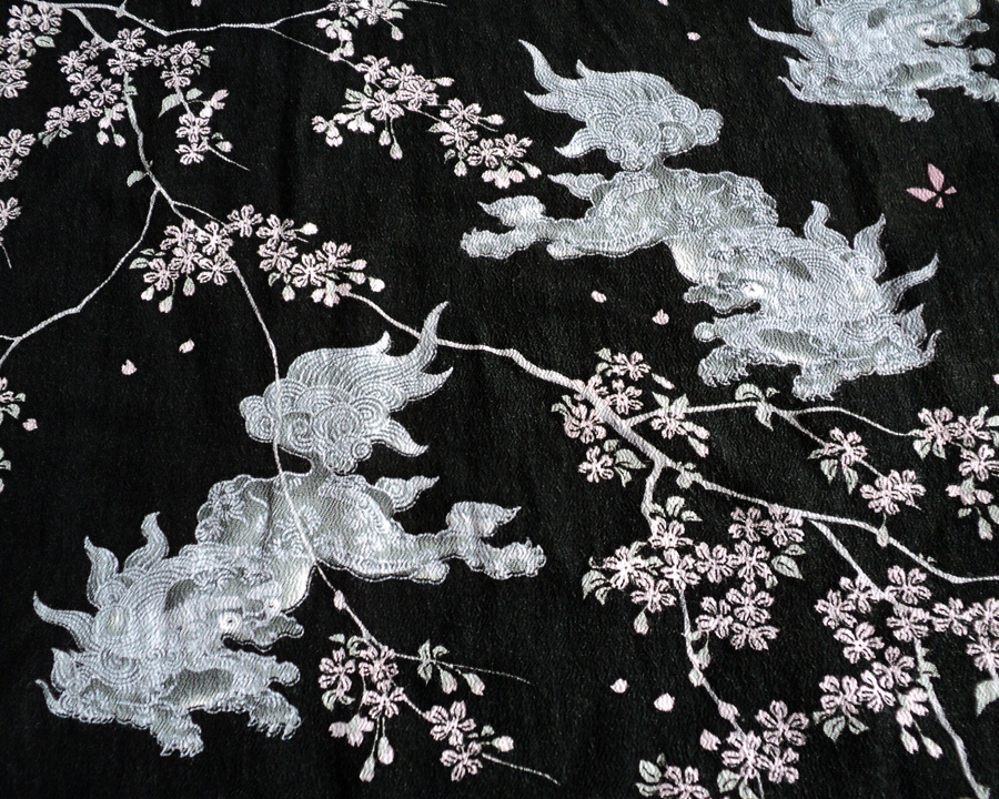 เสื้อฮาวายลายญี่ปุ่น Oniwa soto 16 ลาย สิงห์/ดอกซากุระ