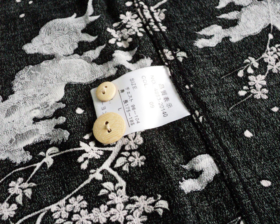เสื้อฮาวายลายญี่ปุ่น Oniwa soto 16 ลาย สิงห์/ดอกซากุระ
