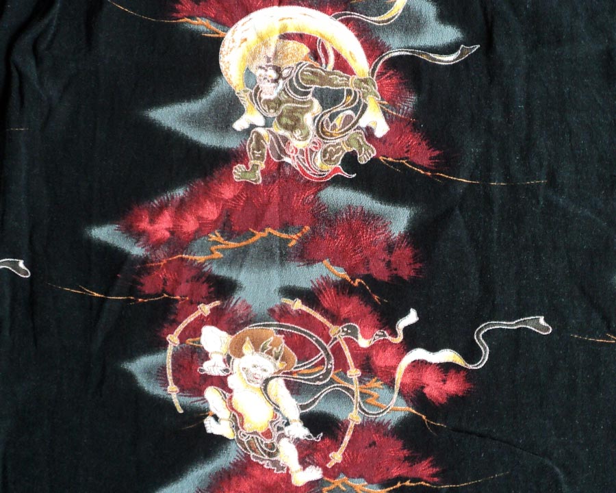 เสื้อฮาวายลายญี่ปุ่น Oniwa soto ลาย เทพ Fujin Raijin 