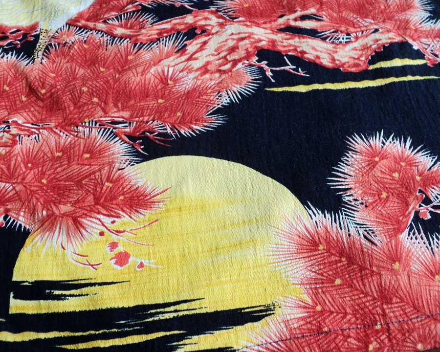 เสื้อฮาวายลายญี่ปุ่น FIRELAND made by Sun Surf ลาย CRANE'S WORD OF COMMAND