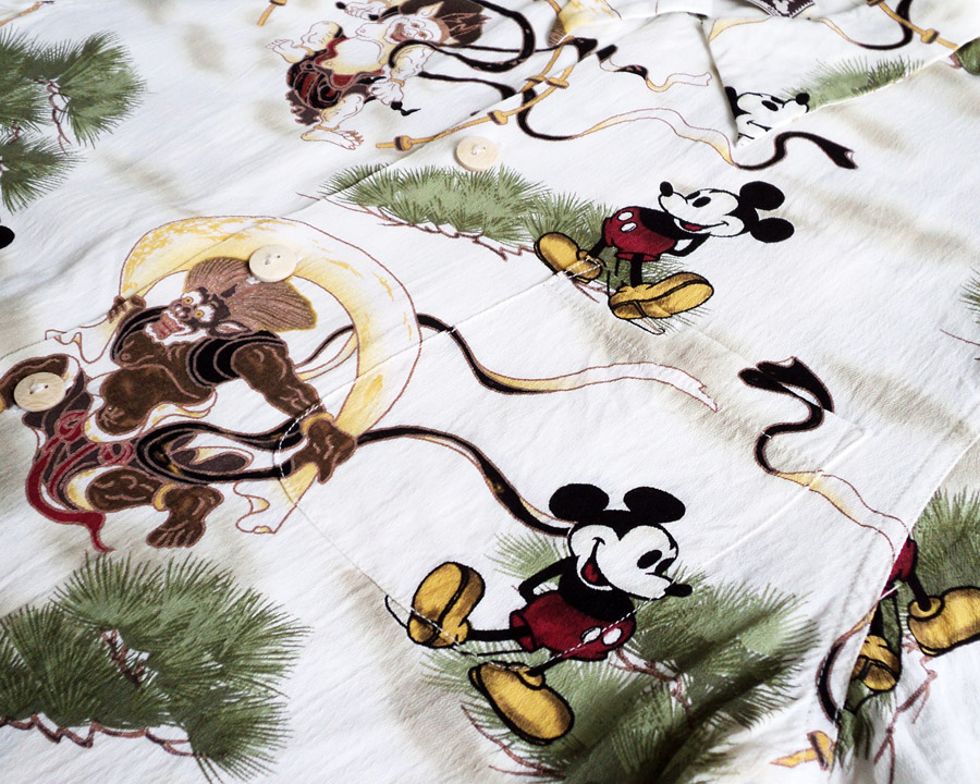 เสื้อฮาวายลายญี่ปุ่น Mickey & Friends