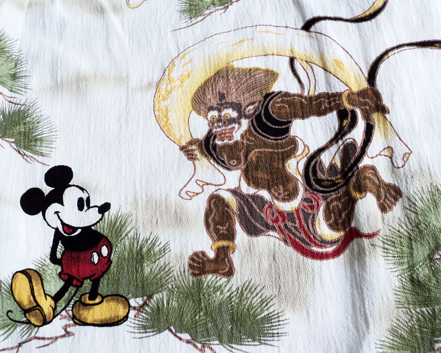 เสื้อฮาวายลายญี่ปุ่น Mickey & Friends