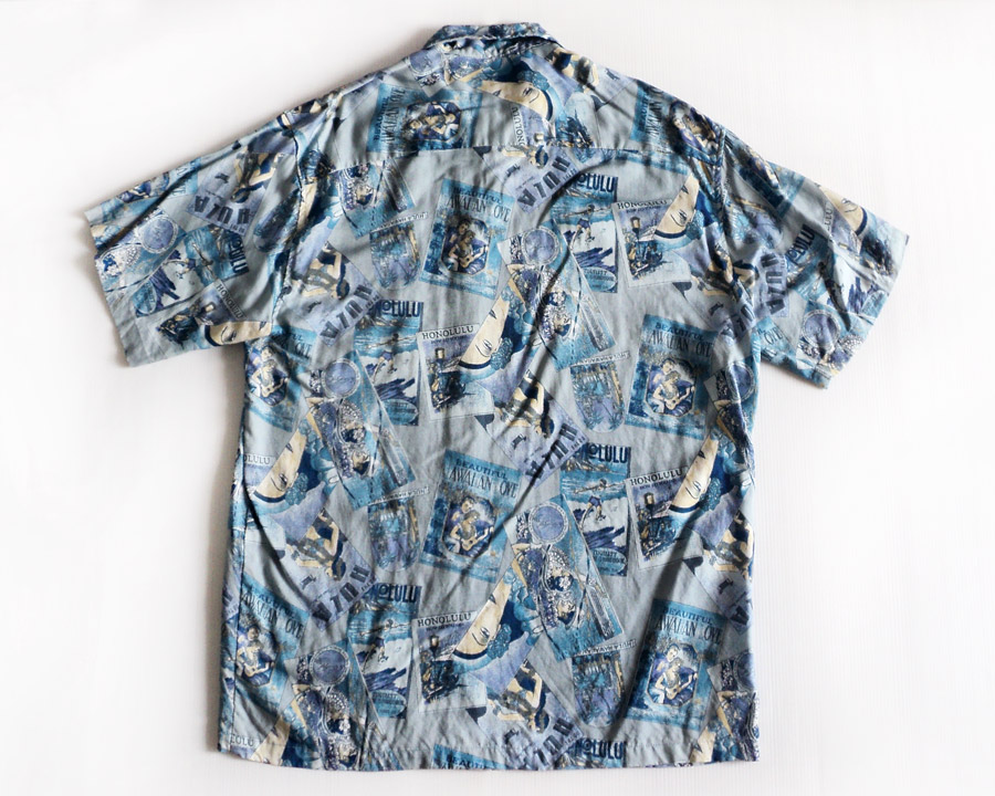 เสื้อฮาวาย สี ฟ้า Aloha