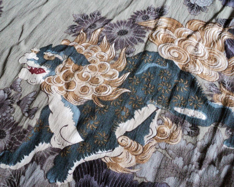 เสื้อฮาวายลายญี่ปุ่น Oniwa soto ลาย สิงห์ใหญ่