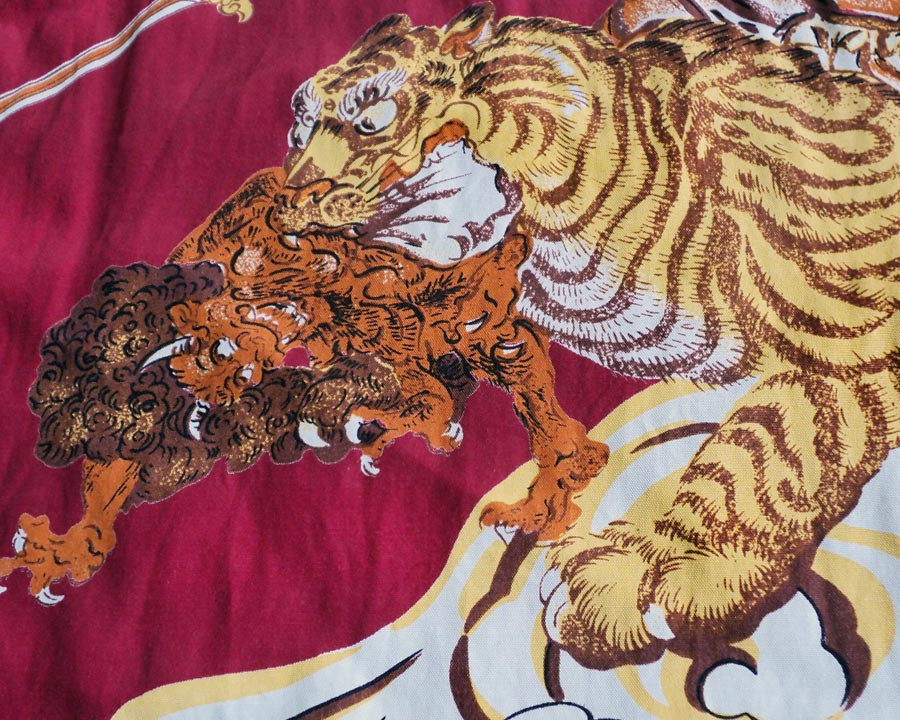 เสื้อฮาวายลายญี่ปุ่น ลาย เทพบนหลังเสือต่อสู้ปีศาจ