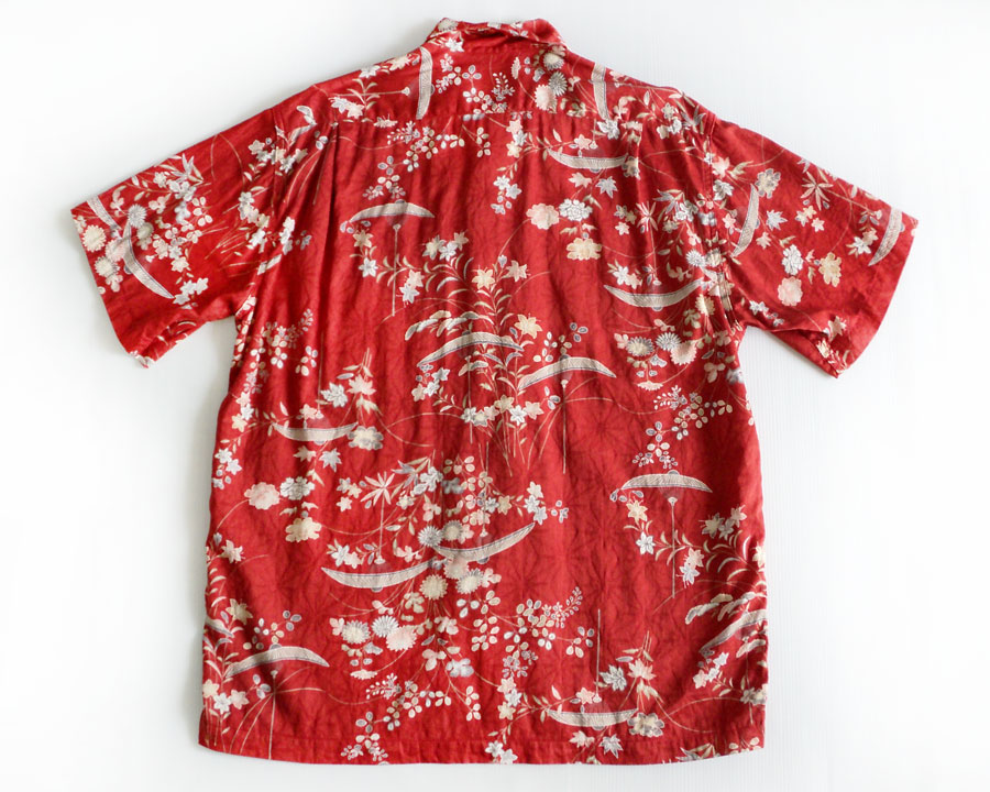 เสื้อฮาวายลายญี่ปุ่น Studio D'artisan ลาย ร่มกับดอกไม้