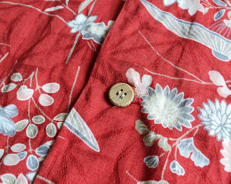 เสื้อฮาวายลายญี่ปุ่น Studio D'artisan ลาย ร่มกับดอกไม้