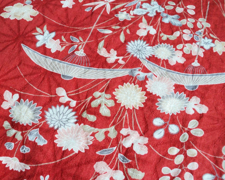 เสื้อฮาวายลายญี่ปุ่น Studio D'artisan ลาย ร่มกับดอกไม้