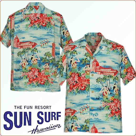 เสื้อฮาวาย SUN SURF - ALOHA TOWER