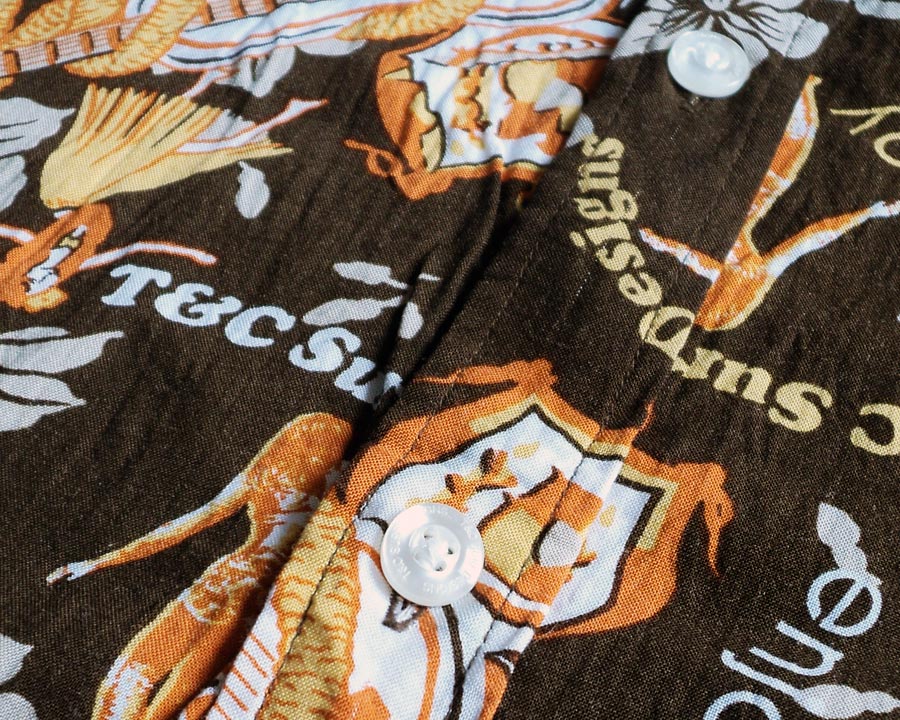 เสื้อฮาวายแขนยาว T&C SURF DESIGNS ลาย อูคูเลเล่ สาวระบำ ดอกไม้