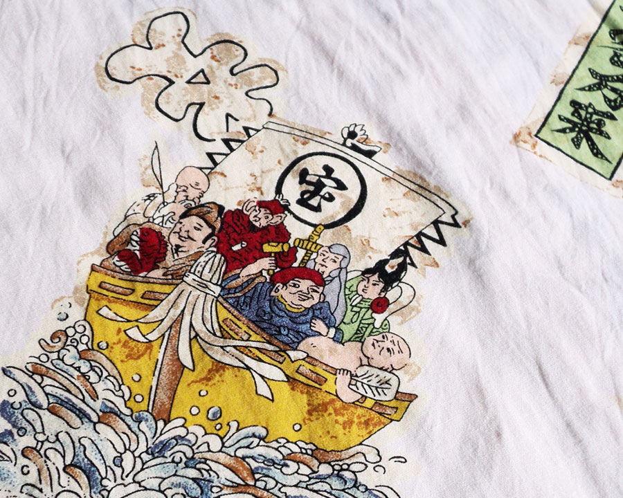 เสื้อฮาวายลายญี่ปุ่น Karl Helmut ลาย เทพแห่งโชคลาภทั้งเจ็ด