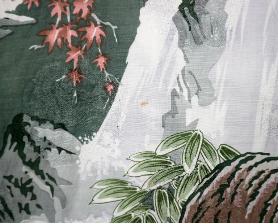 เสื้อฮาวายลายญี่ปุ่น BRADSHAW ลาย เสือในภูเขาน้ำตก