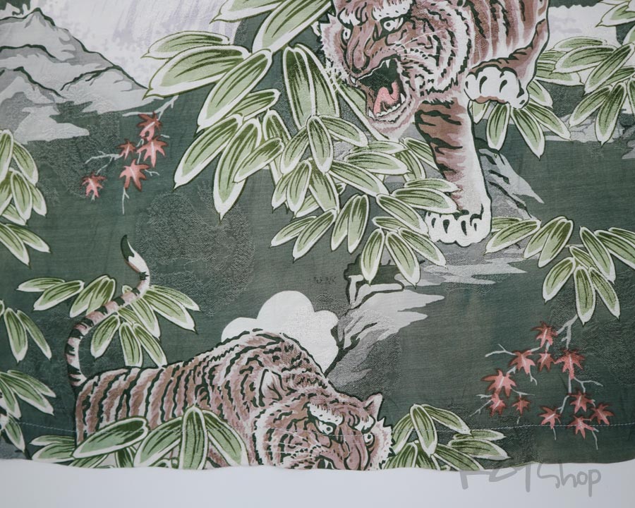 เสื้อฮาวายลายญี่ปุ่น BRADSHAW ลาย เสือในภูเขาน้ำตก