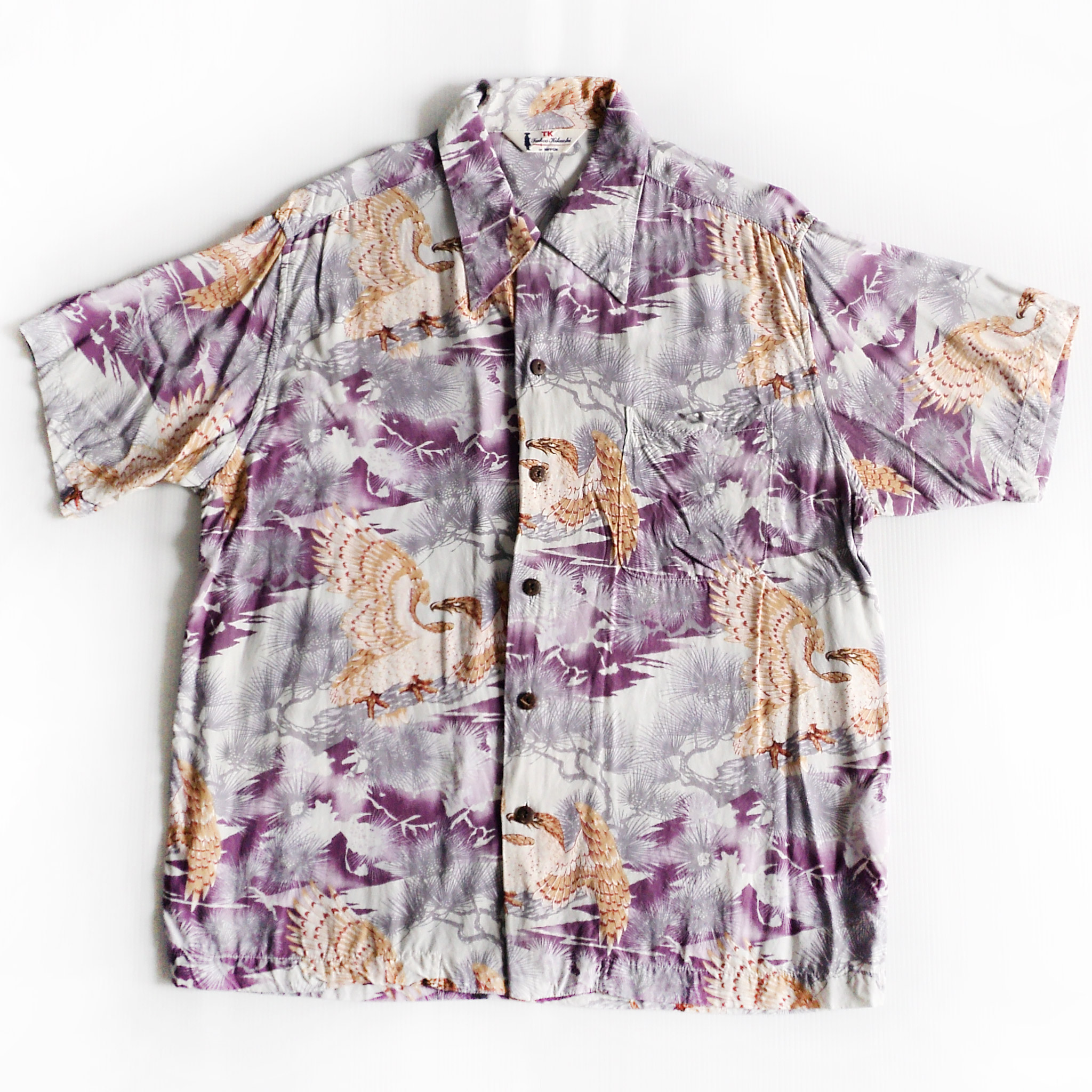 เสื้อฮาวายลายญี่ปุ่น TAKEO KIKUCHI ลาย นกเหยี่ยว