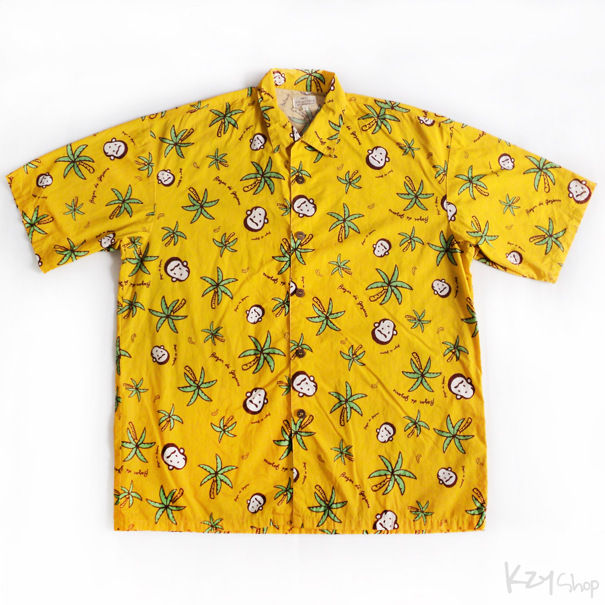 เสื้อฮาวาย NEC ลาย ลิง ต้นมะพร้าว