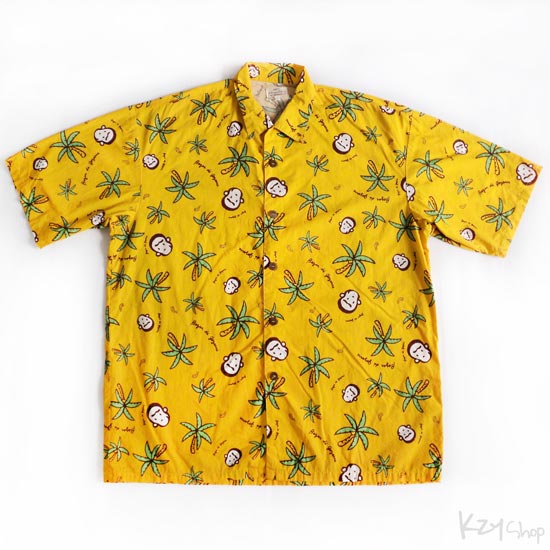 เสื้อฮาวาย NEC ลาย ลิง ต้นมะพร้าว