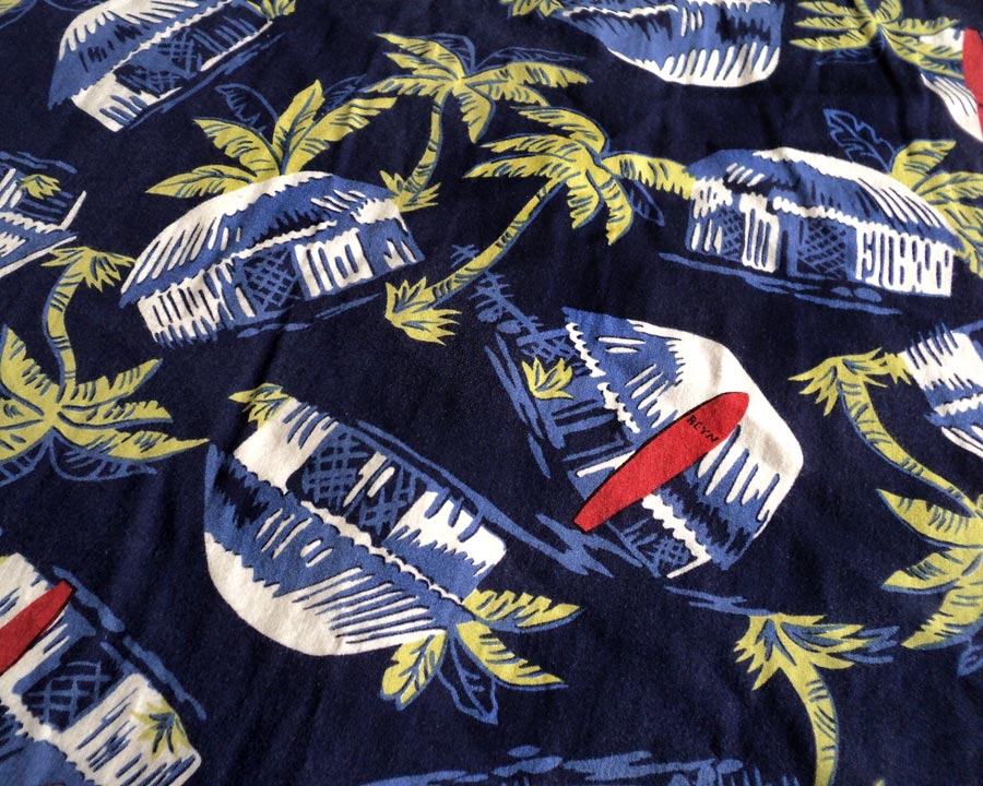 เสื้อฮาวาย reyn spooner ลาย กระท่อม ต้นมะพร้าว