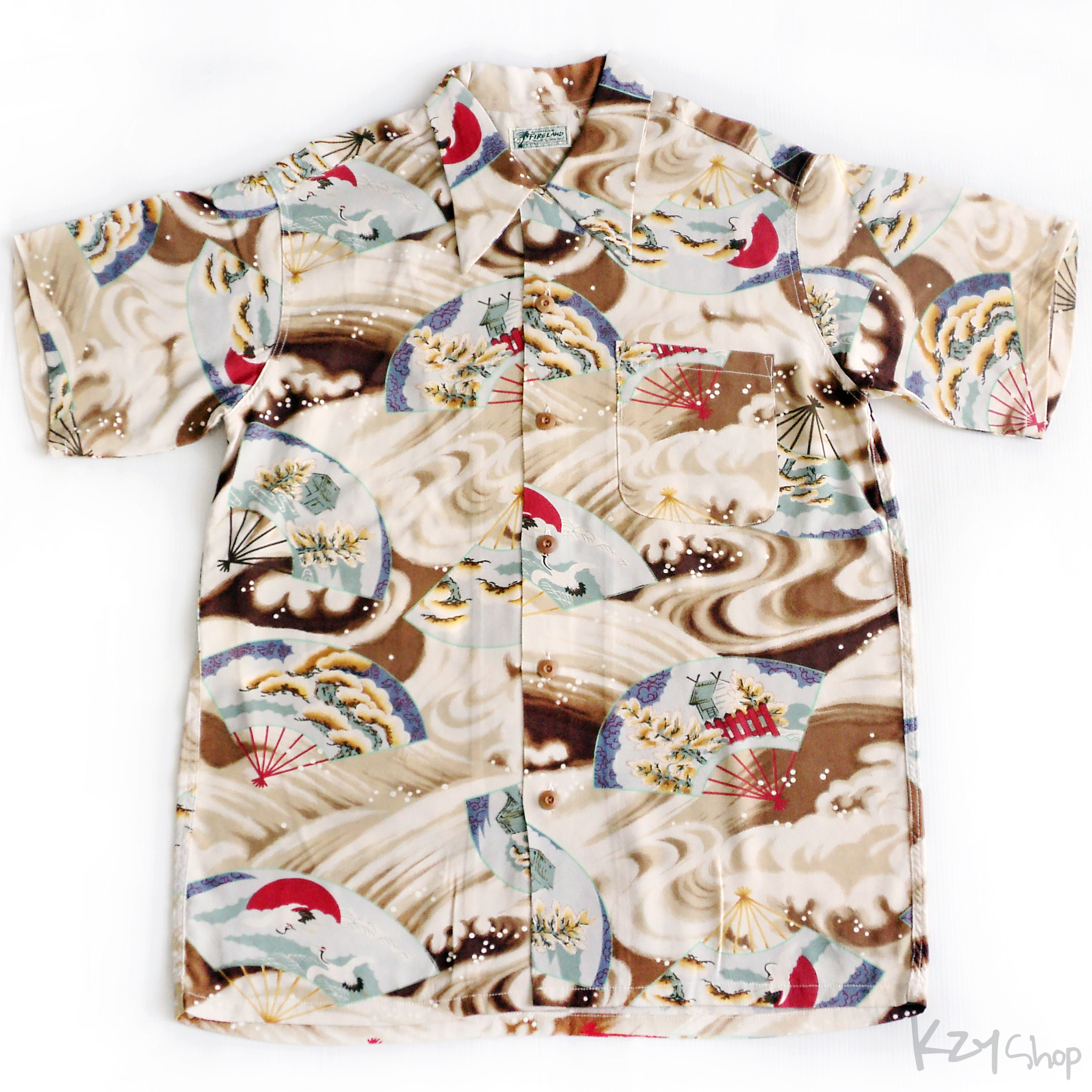 เสื้อฮาวายลายญี่ปุ่น FIRELAND made by Sun Surf - FOLDING FAN