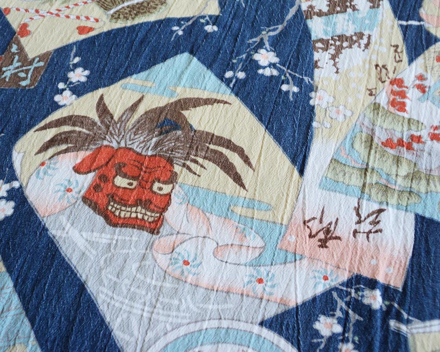 เสื้อฮาวายลายญี่ปุ่น SUN SURF ลาย ริบบิ้นรูปสิงห์ญี่ปุ่น