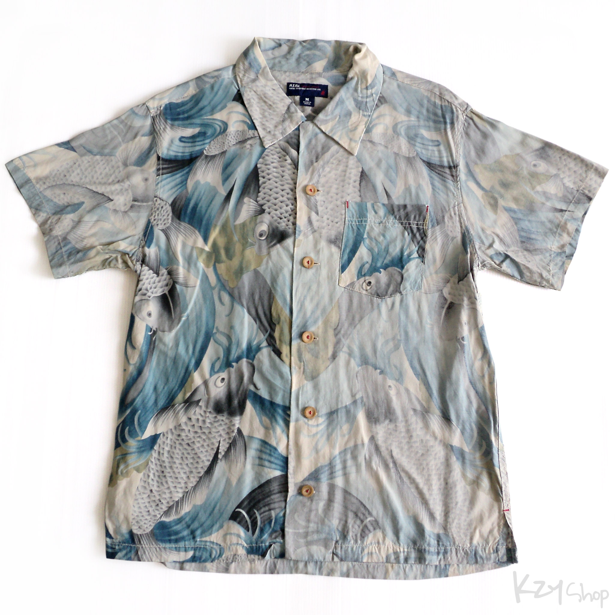 เสื้อฮาวายลายญี่ปุ่น Native ลาย ปลาคราฟ