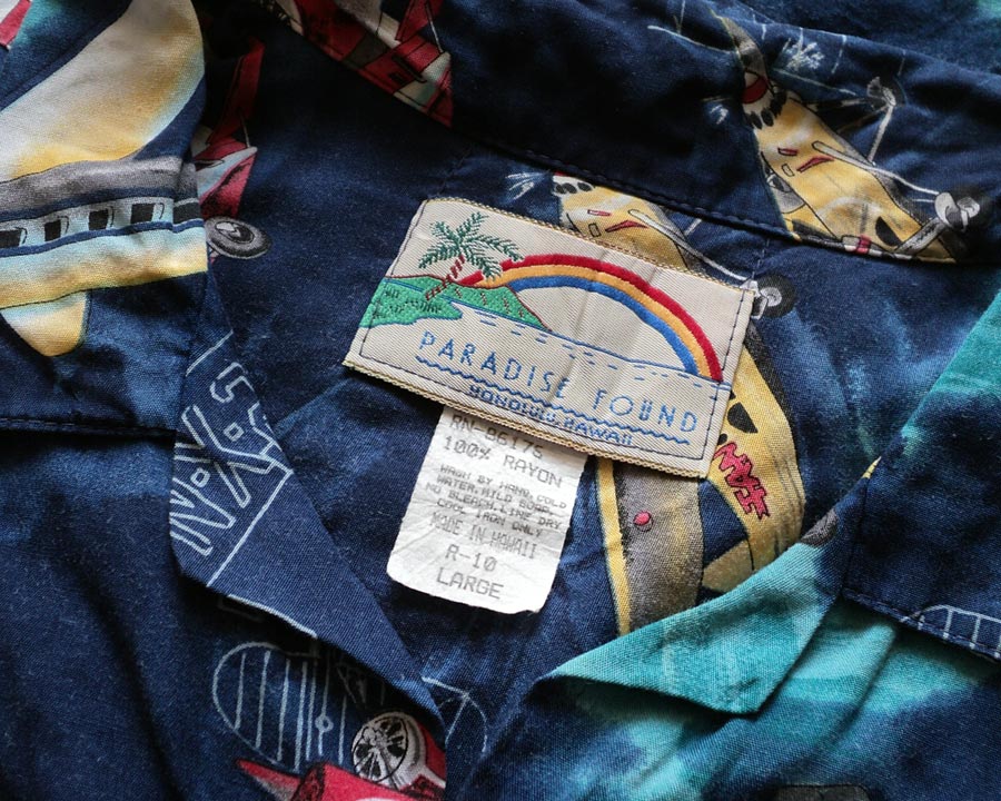 เสื้อฮาวาย PARADISE FOUND ลาย เครื่องบิน