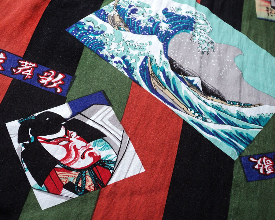 เสื้อฮาวายลายญี่ปุ่น JAPAN FANHOUSE ลาย คาบูกิ (Kabuki)