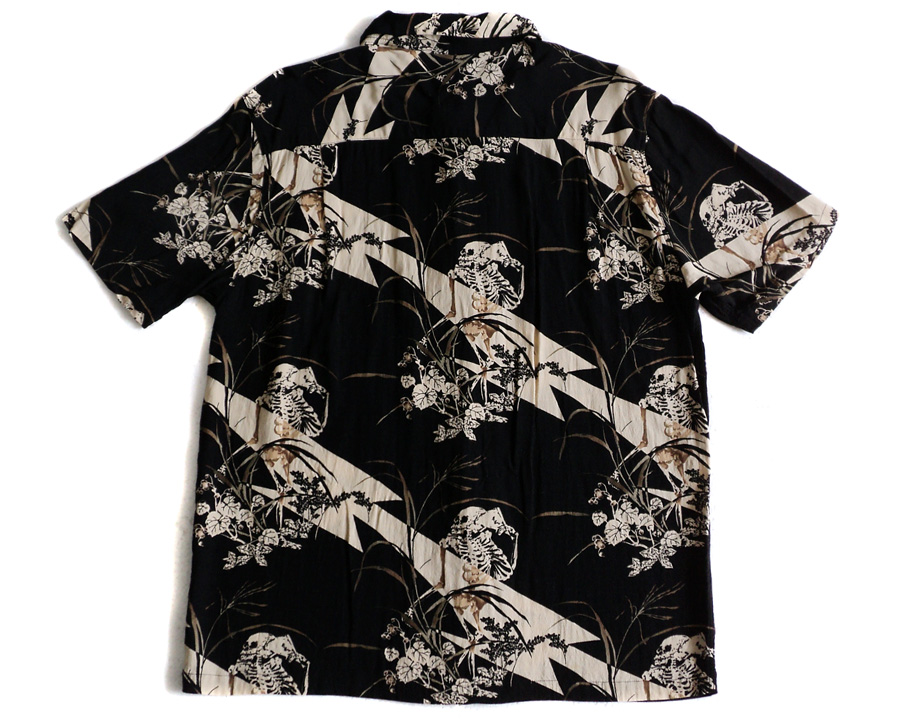 เสื้อฮาวายลายญี่ปุ่น Oniwa soto ลาย โครงกระดูก