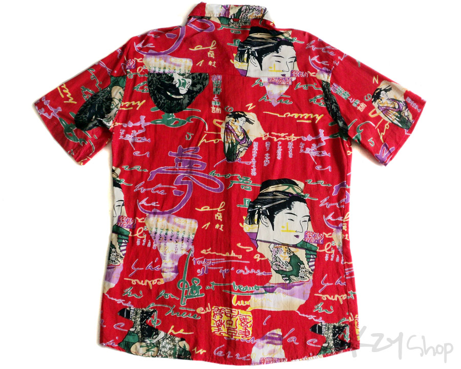 เสื้อฮาวายลายญี่ปุ่น ลาย เกอิชา