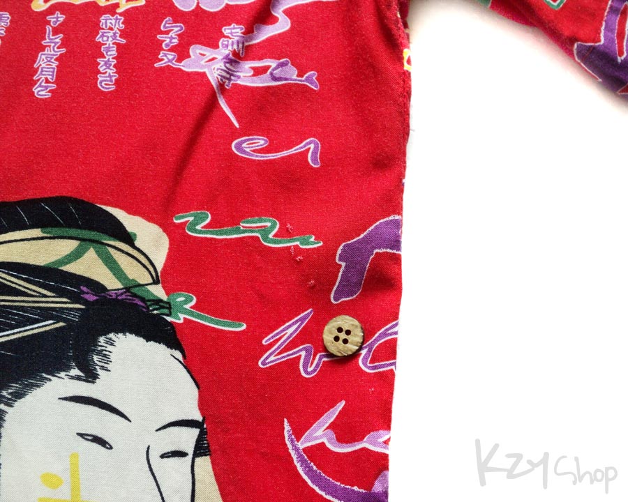 เสื้อฮาวายลายญี่ปุ่น ลาย เกอิชา