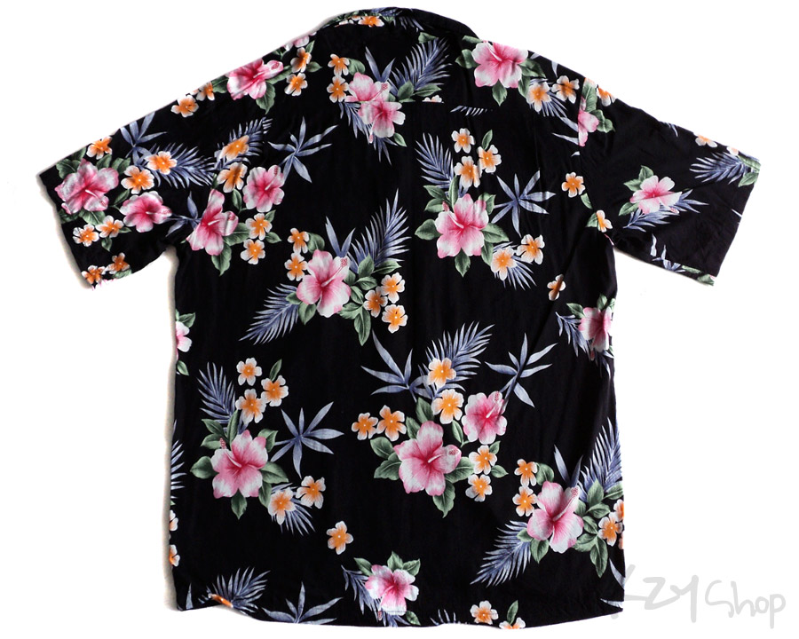 เสื้อฮาวาย Aloha Hut ลาย ดอกไม้ ใบไม้