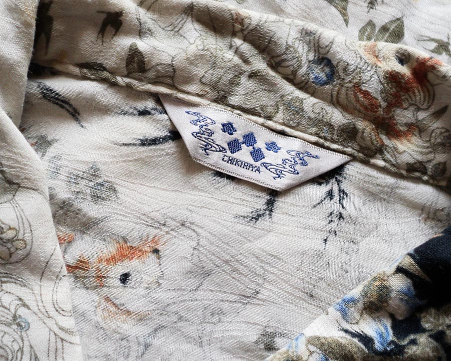 เสื้อฮาวายลายญี่ปุ่น CHIKIRIYA ลาย กระต่าย ปลาทอง นก