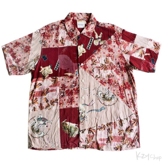 เสื้อฮาวายลายญี่ปุ่น Karl Helmut ลาย ซูโม่ เทพไรจิน หนู