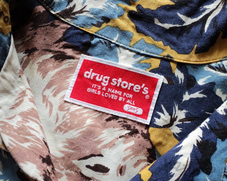 เสื้อฮาวายลายญี่ปุ่น drug store's ลาย หมู ใบไม้