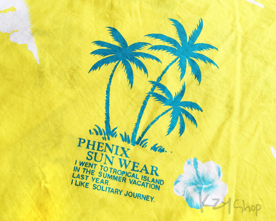 เสื้อฮาวาย Hibicus ลาย ต้นมะพร้าว