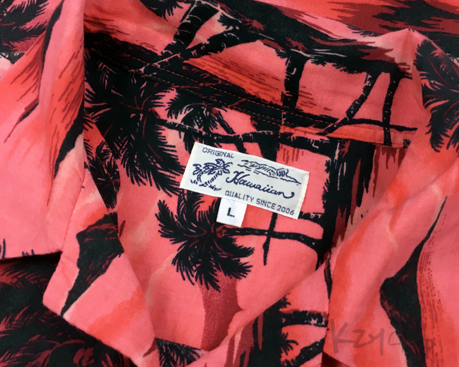 เสื้อฮาวาย ORIGINAL Hawaiian ลาย วิวทะเล ต้นมะพร้าว
