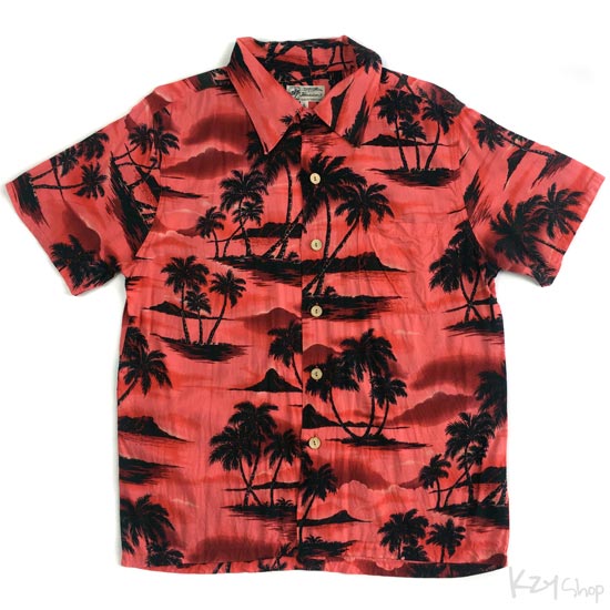 เสื้อฮาวาย ORIGINAL Hawaiian ลาย วิวทะเล ต้นมะพร้าว
