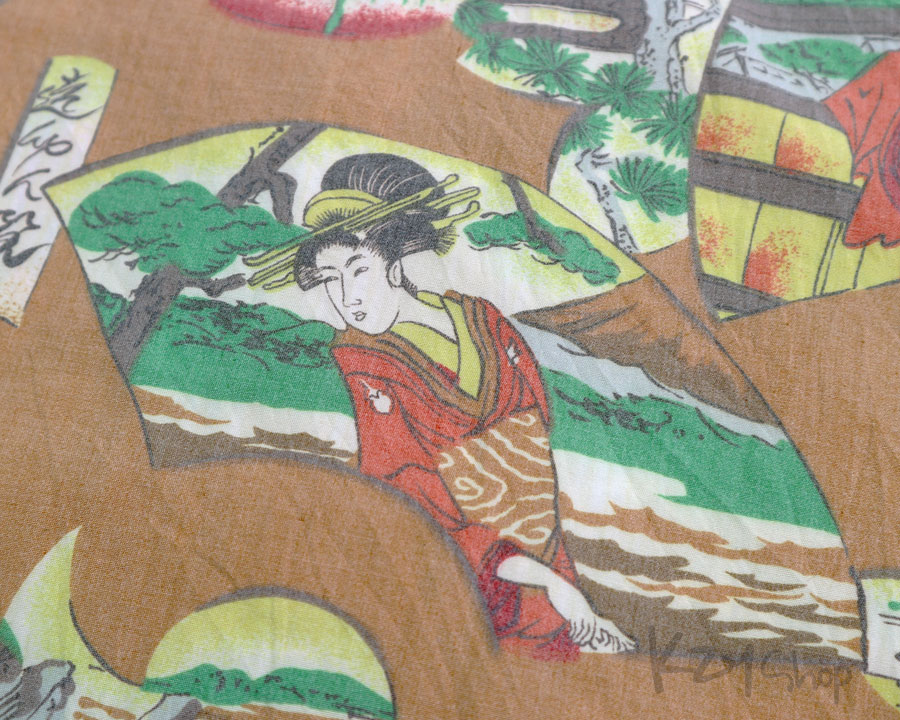  เสื้อฮาวายลายญี่ปุ่น KANSAI MAN ลาย เกอิชา ต้นไผ่ ภูเขาไฟฟูจิ