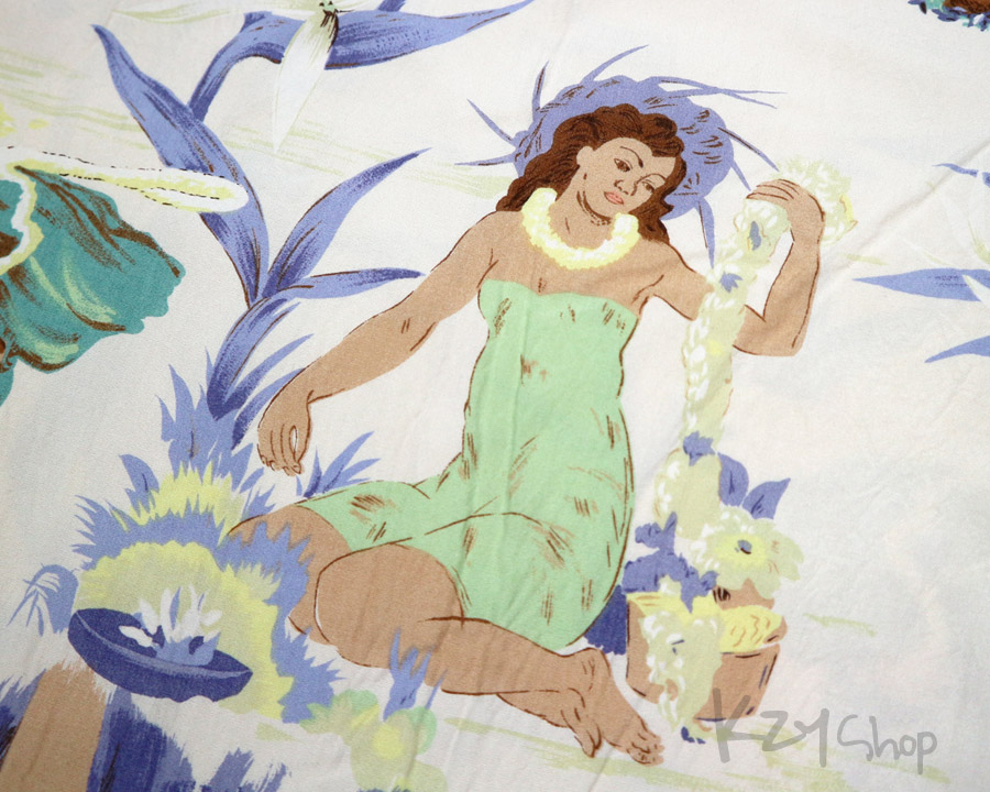 เสื้อฮาวาย Pearl Diver ลาย สาวฮูล่า