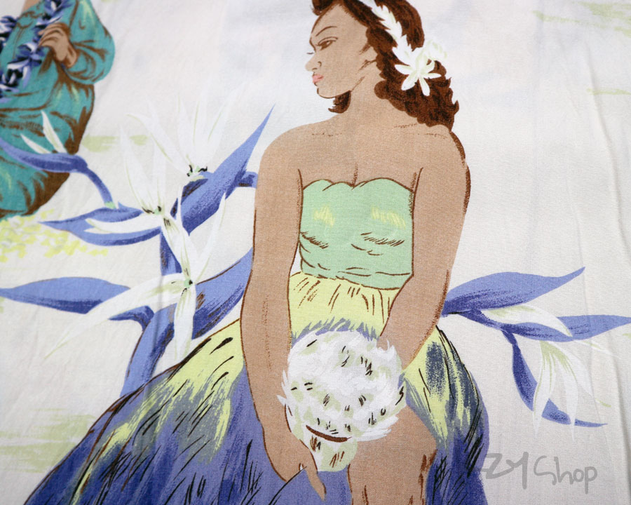 เสื้อฮาวาย Pearl Diver ลาย สาวฮูล่า