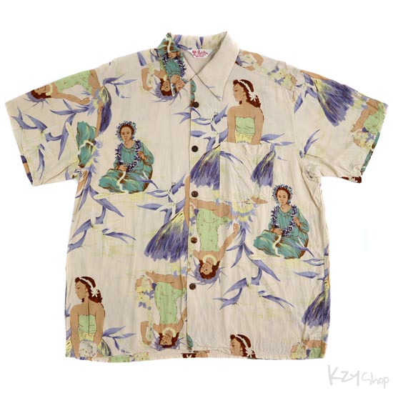 เสื้อฮาวาย Pearl Diver ลาย สาวฮูล่า