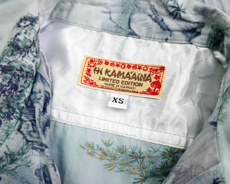 เสื้อฮาวายลายญี่ปุ่น HI KAMA'AINA ลาย ปลาคาร์ฟว่ายทวนน้ำตก