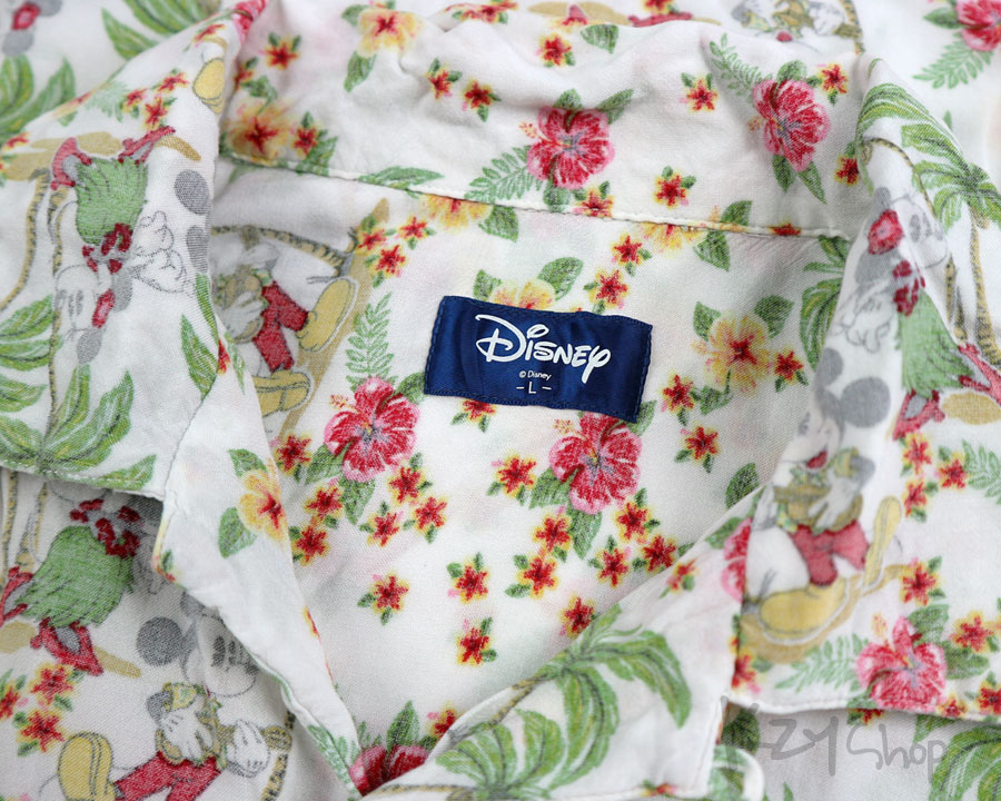 เสื้อฮาวาย Disney ลาย Mickey Mouse Minnie Mouse
