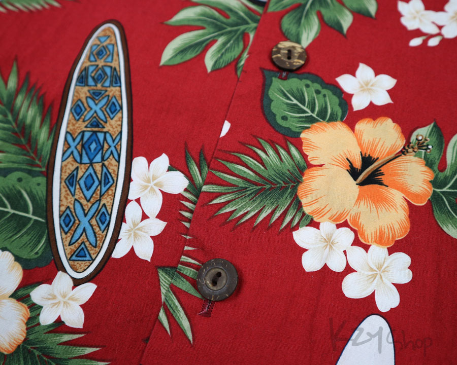 เสื้อฮาวาย Naniloa by LAMCO ลาย มอเตอร์ไซค์ กระดานโต้คลื่น