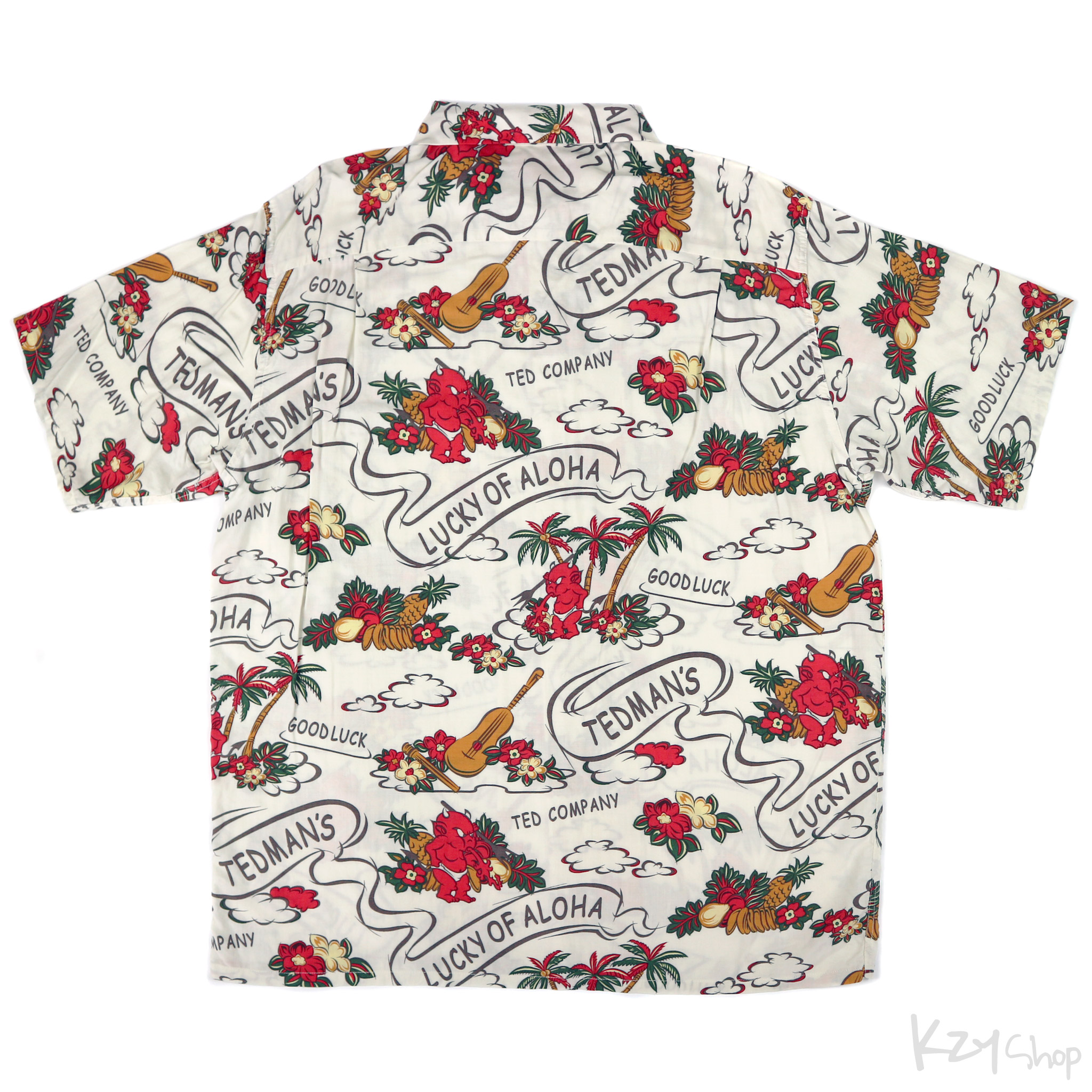 เสื้อฮาวาย TEDMAN - LUCKY OF ALOHA (White)